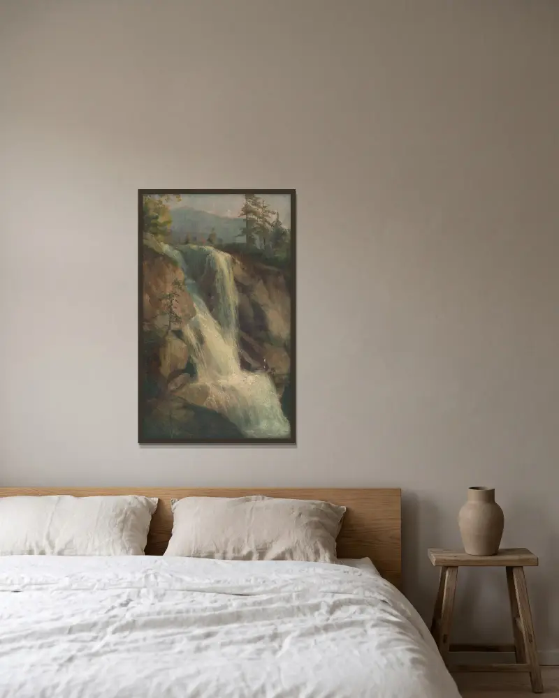 Wasserfall von Ľudovít Čordák gerahmt an einer Wand