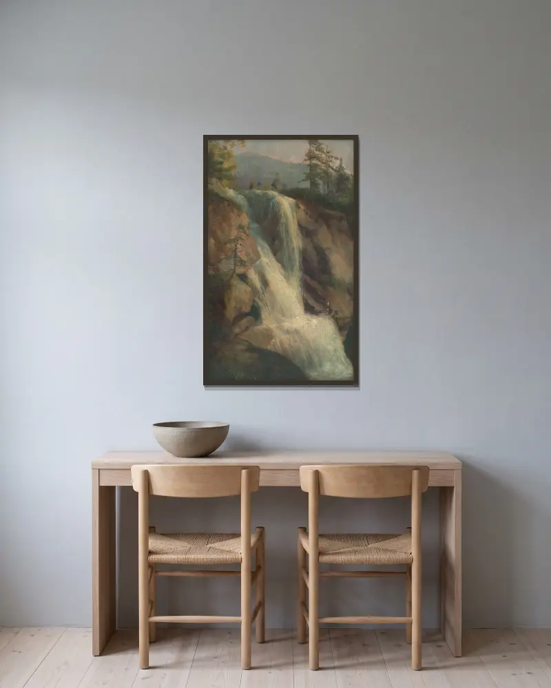 Wasserfall von Ľudovít Čordák gerahmt an einer Wand