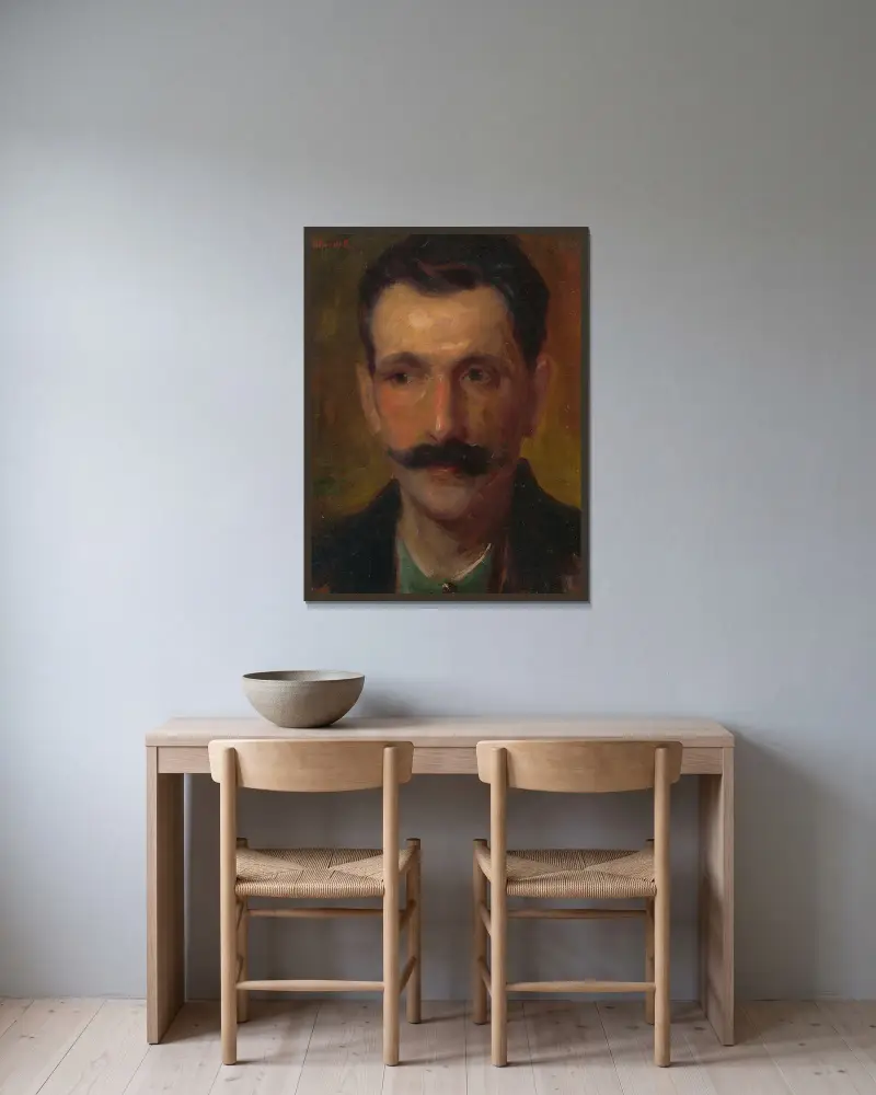 Mužská hlava, Ľudovít Pitthordt v rámu na stěně