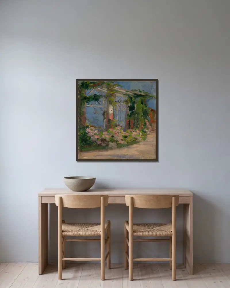 Motif from Garden av Ľudovít Pitthordt inramad på en vägg