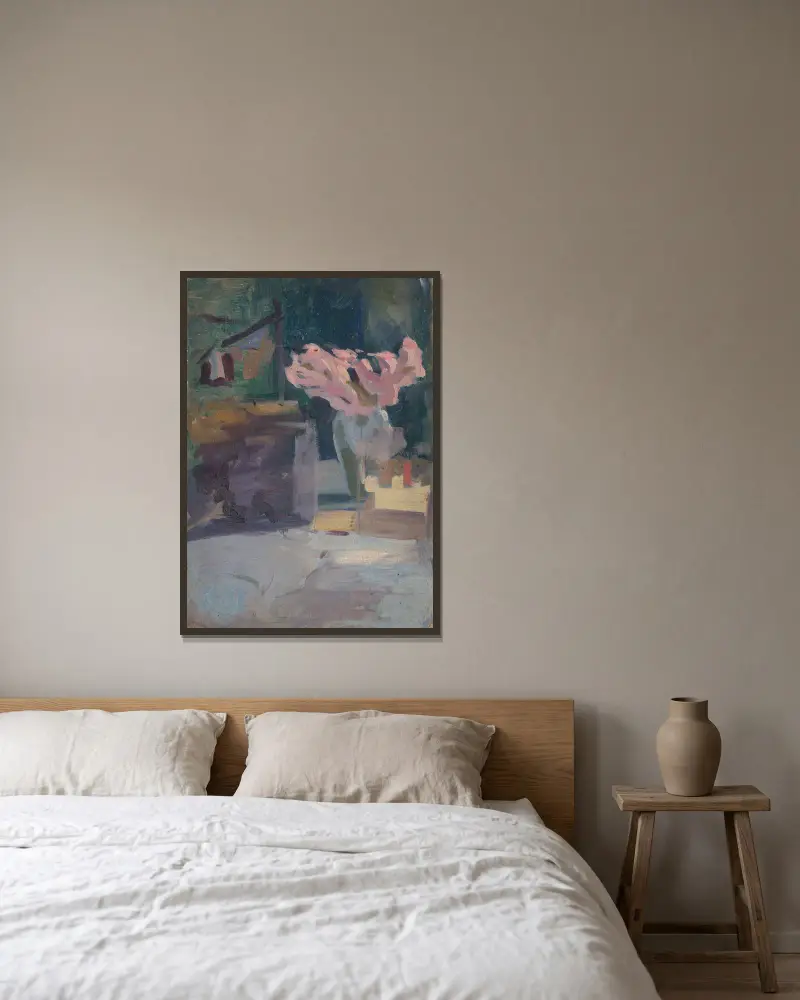 Spring Motif with a Bouquet av Ľudovít Pitthordt inramad på en vägg