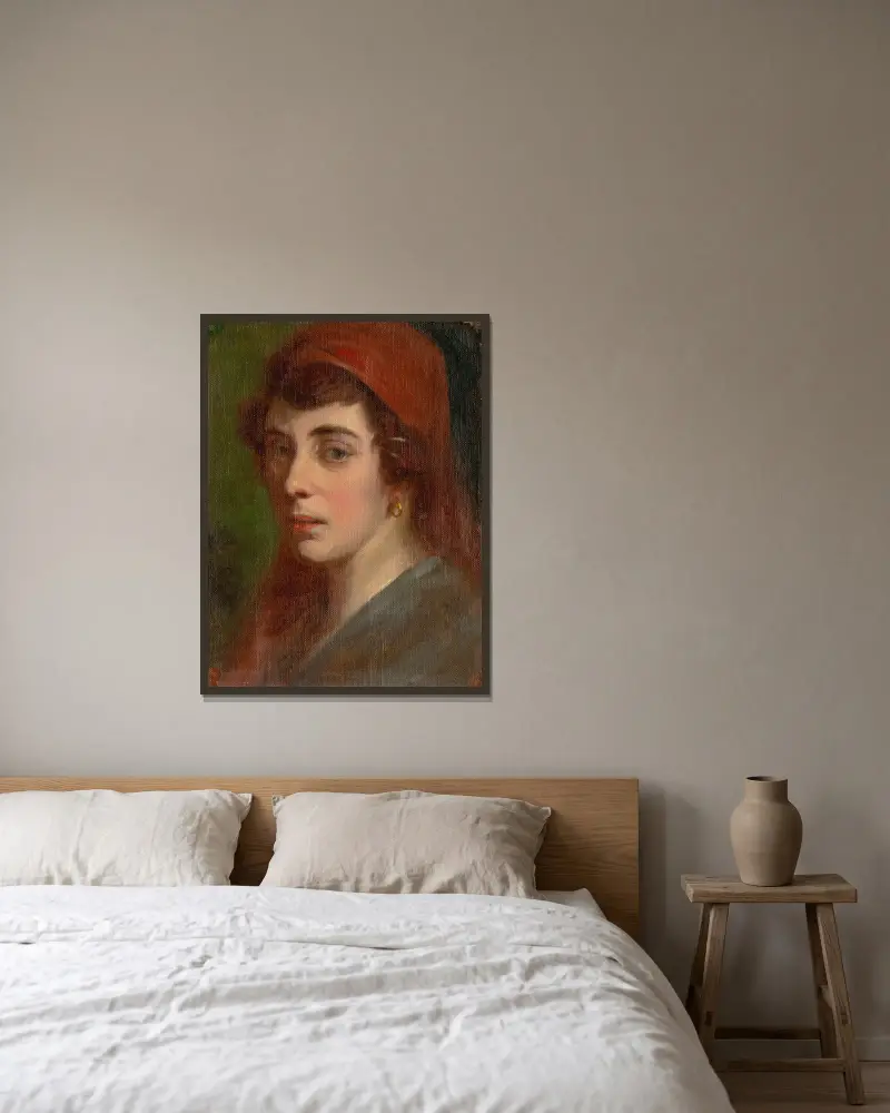 Ženská hlava, Ľudovít Pitthordt v rámu na stěně