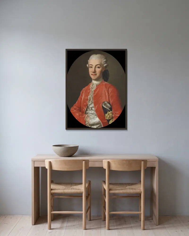 Gustav Adolf Reuterholm, 1756-1813, 1756 – nr 2 av Ulrika Pasch inramad på en vägg