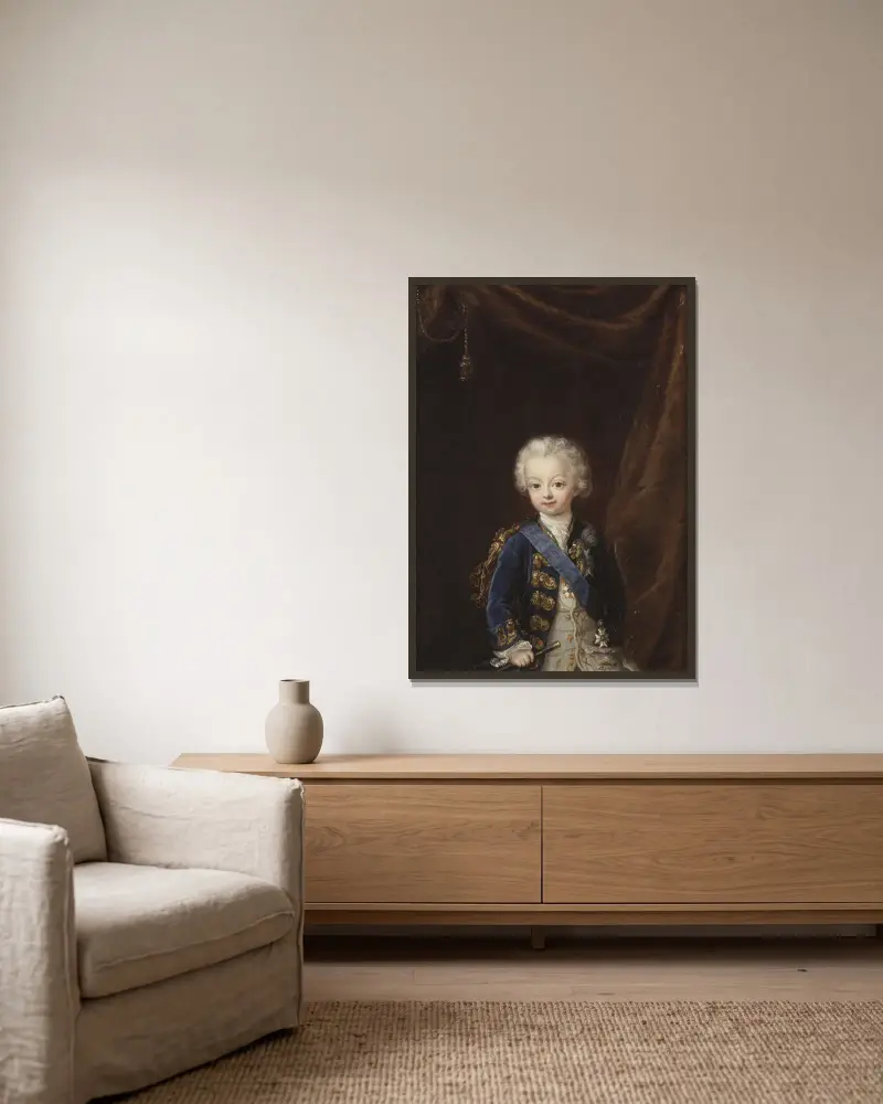 Gustav III. (1746–1792), König von Schweden von Ulrika Pasch gerahmt an einer Wand