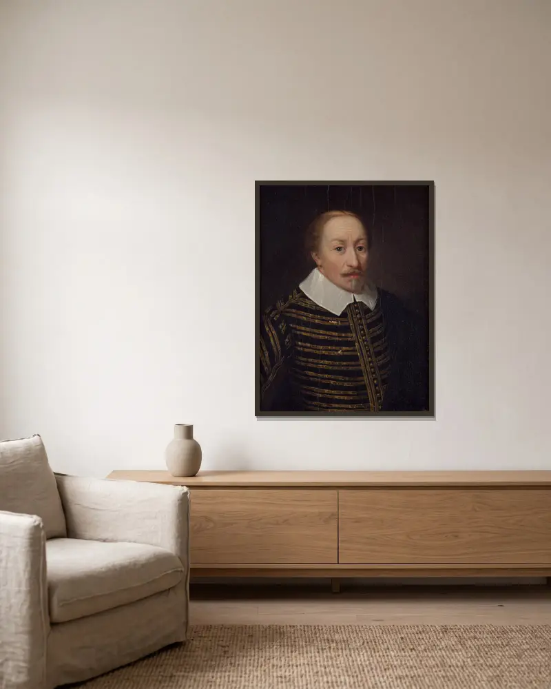 Karl IX., 1550–1611 von Ulrika Pasch gerahmt an einer Wand