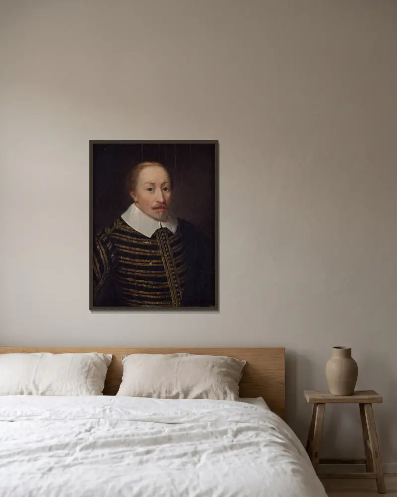 Karl IX., 1550–1611 von Ulrika Pasch gerahmt an einer Wand
