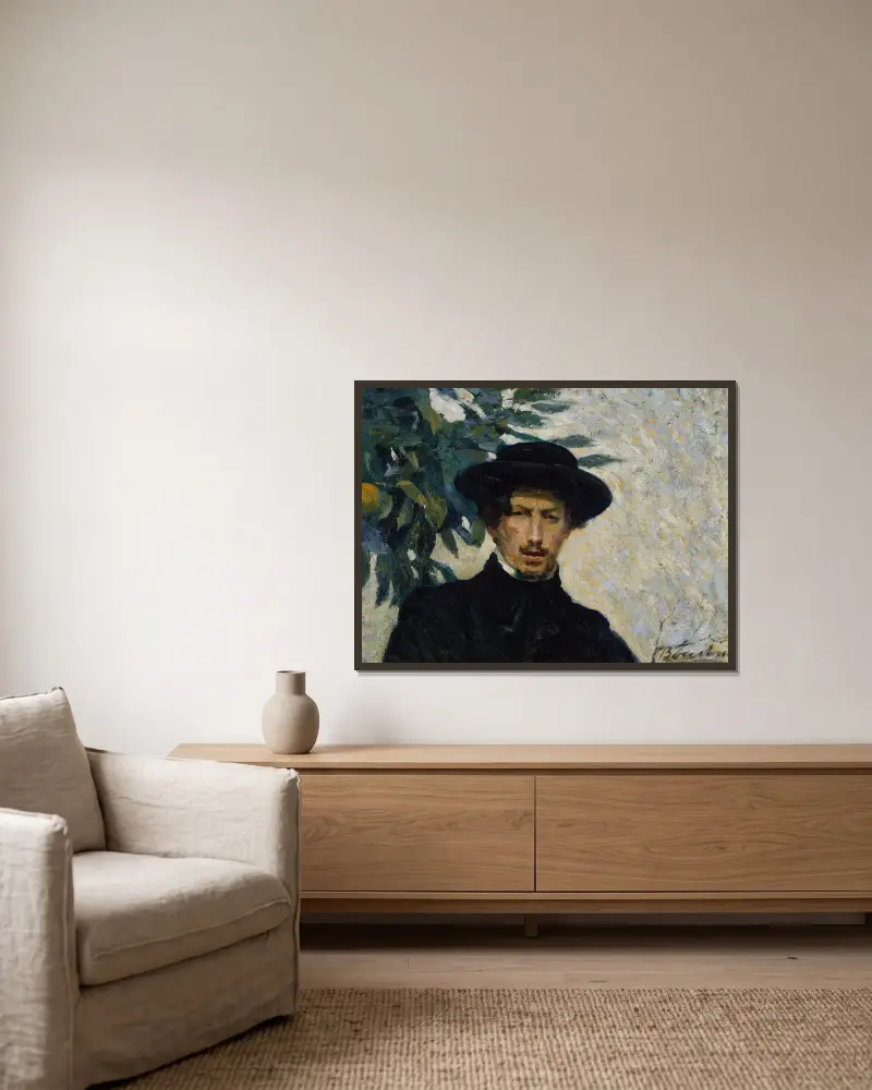 Autoportret, 1905, Umberto Boccioni w ramie na ścianie
