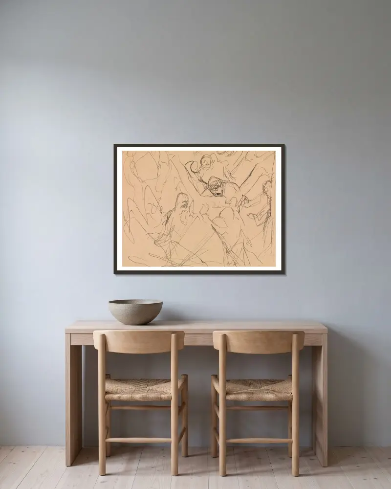 Studie k 'Smutku', Umberto Boccioni v rámu na stěně