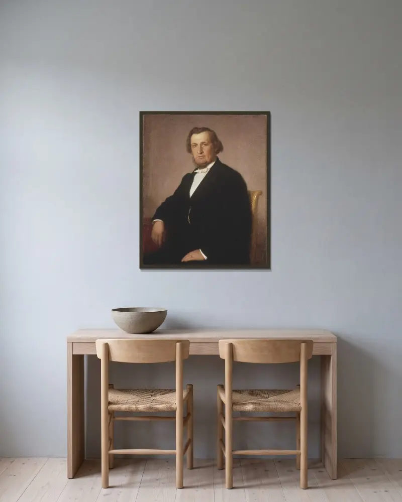 André Oskar Wallenberg av Uno Troili inramad på en vägg