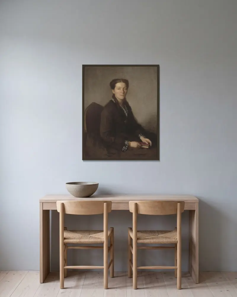 Anna Wallenberg, 1838-1910 av Uno Troili inramad på en vägg