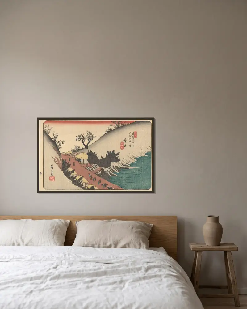 Annaka, Utagawa Hiroshige v rámu na stěně