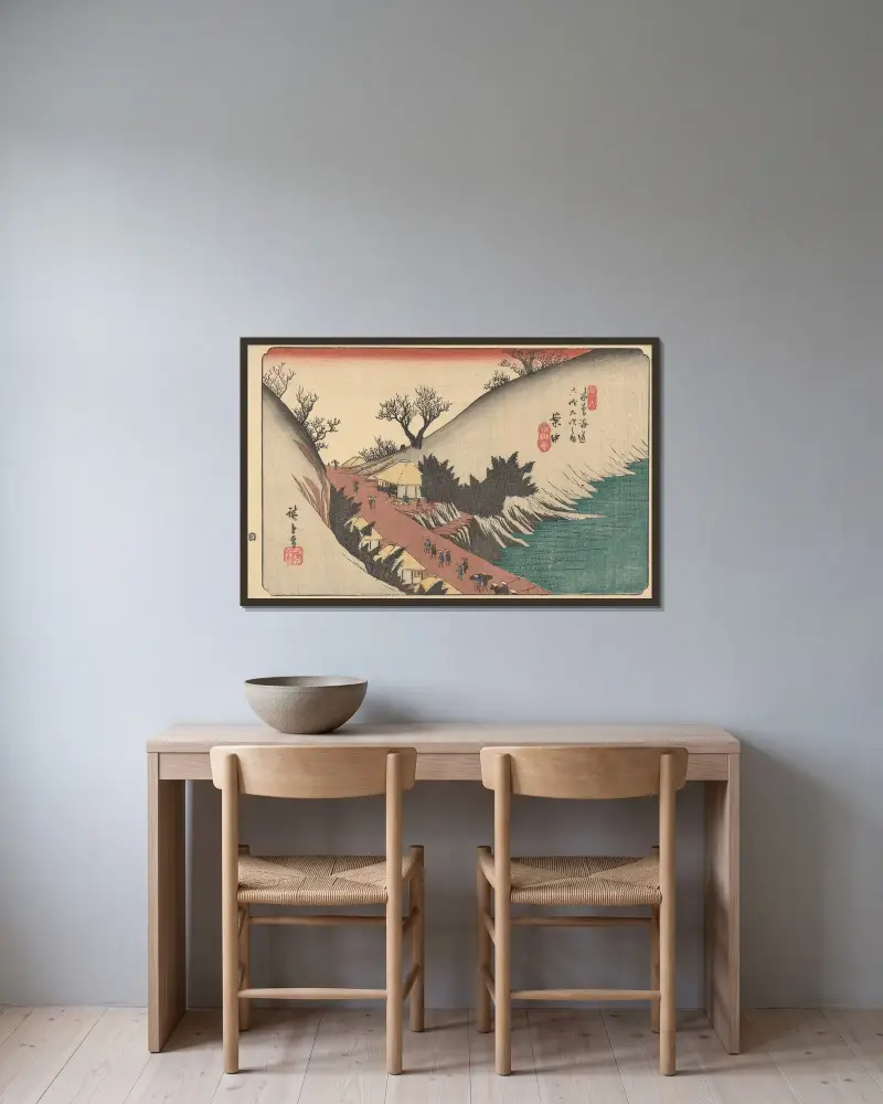 Annaka, Utagawa Hiroshige v rámu na stěně