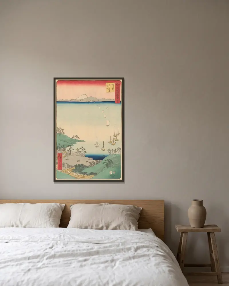 Arai, Utagawa Hiroshige w ramie na ścianie