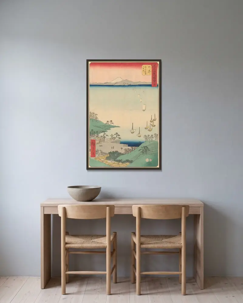 Arai, Utagawa Hiroshige w ramie na ścianie