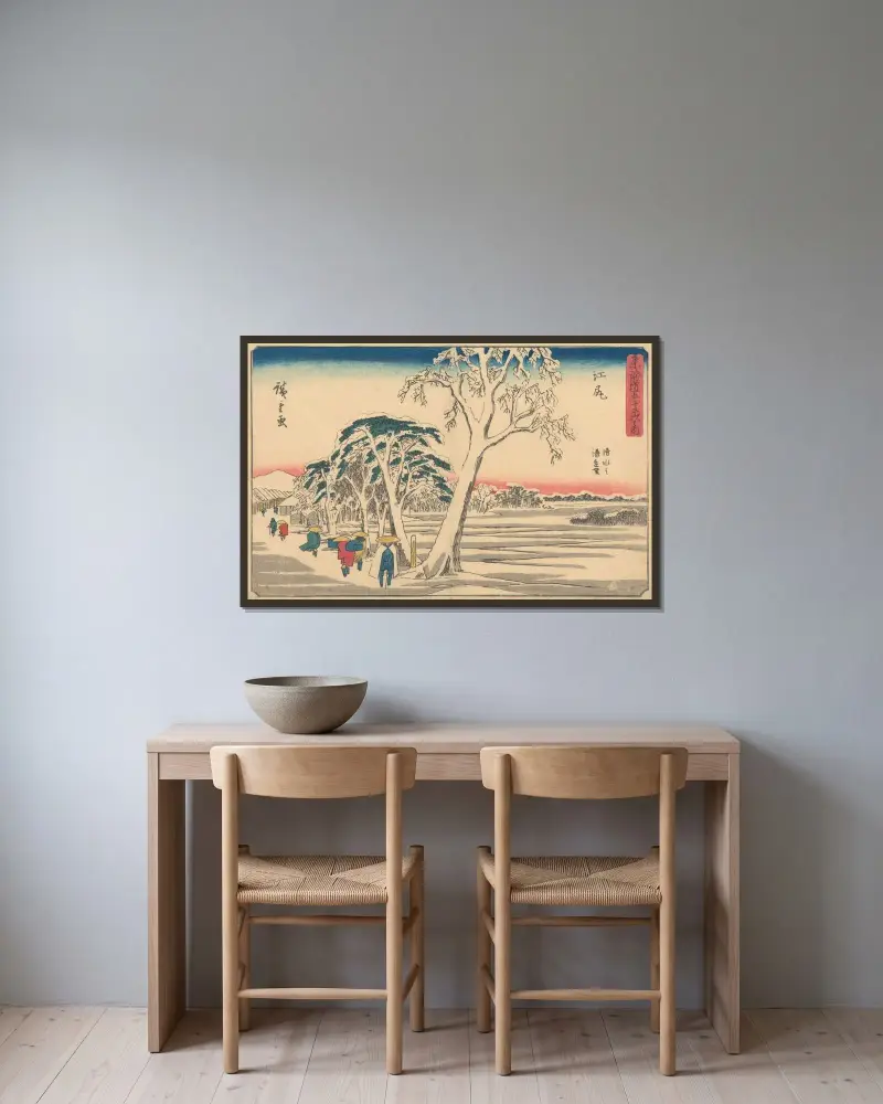 Ejiri, 1841 von Utagawa Hiroshige gerahmt an einer Wand