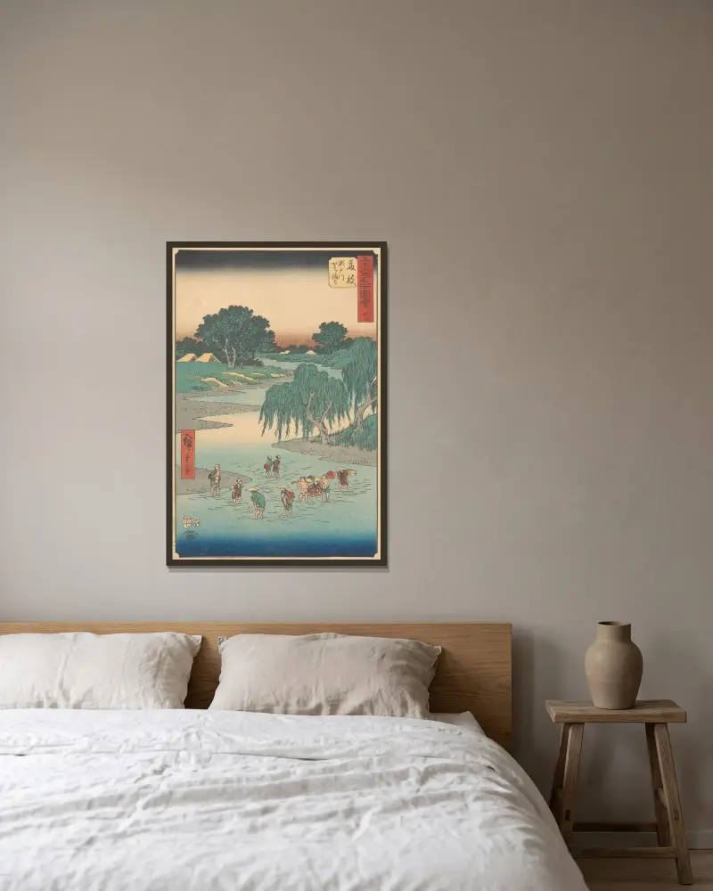 Fujieda, Utagawa Hiroshige v rámu na stěně