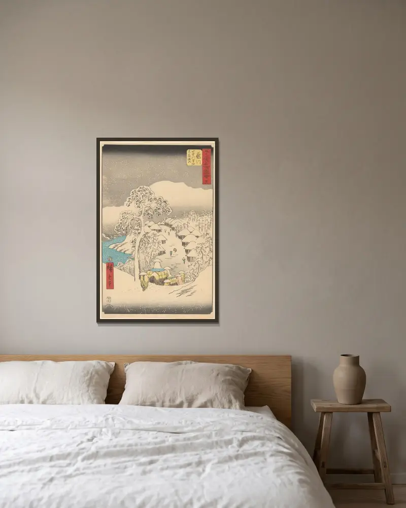 Fujikawa, Utagawa Hiroshige v rámu na stěně