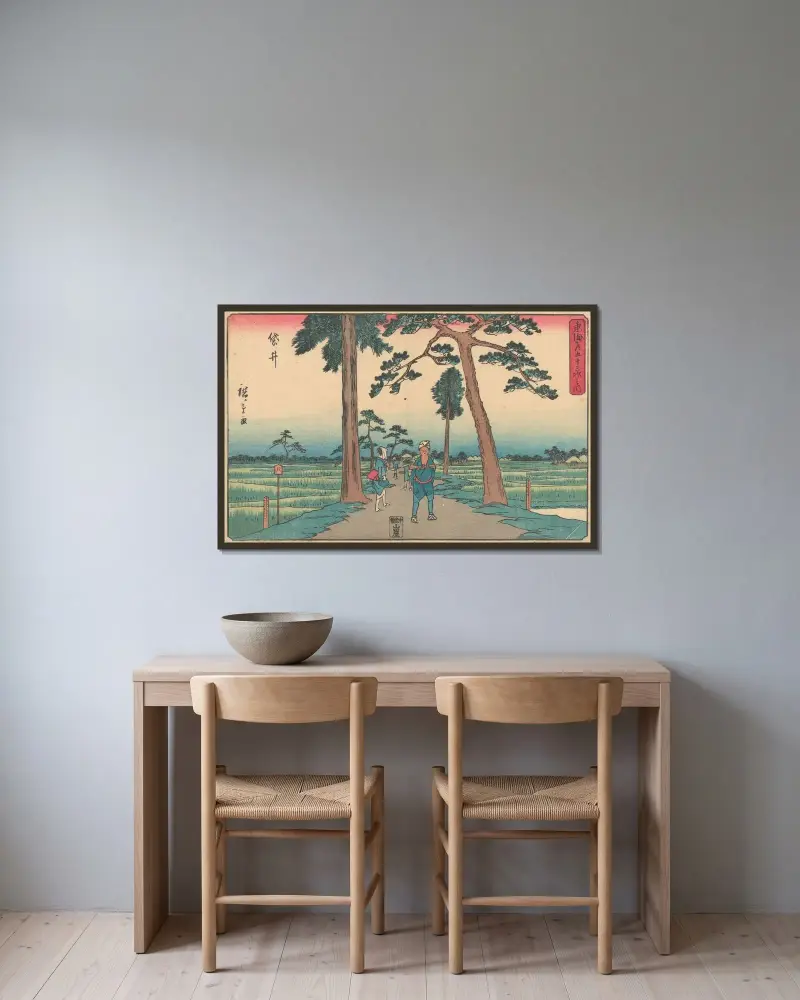 Fukuroi, 1841, Utagawa Hiroshige w ramie na ścianie