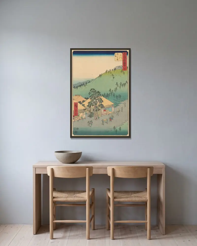 Futagawa, 1855, Utagawa Hiroshige w ramie na ścianie