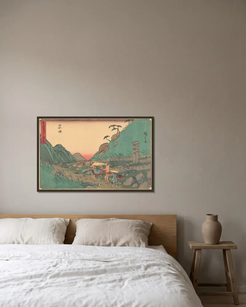 Hakone, 1841, Utagawa Hiroshige v rámu na stěně