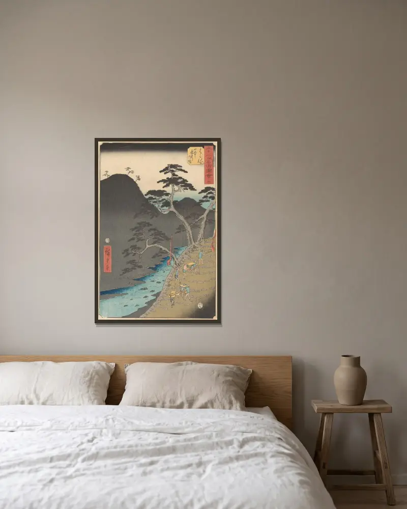 Hakone, 1855, Utagawa Hiroshige v rámu na stěně