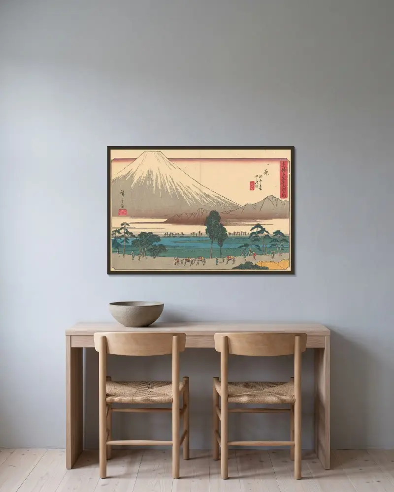 Hara, 1841, Utagawa Hiroshige v rámu na stěně