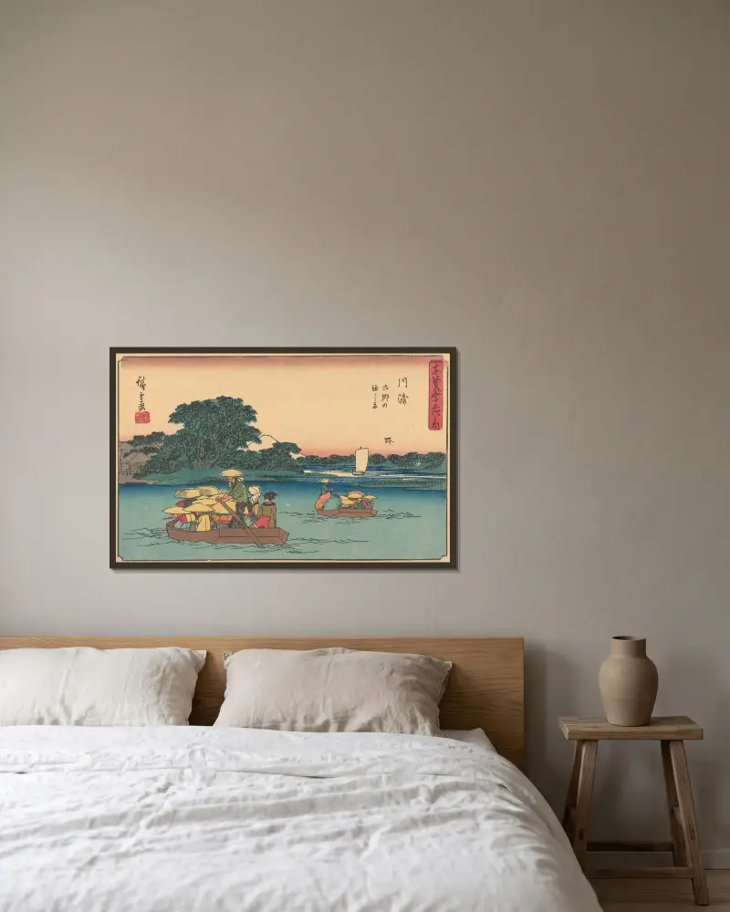 Kawasaki, 1841, Utagawa Hiroshige w ramie na ścianie