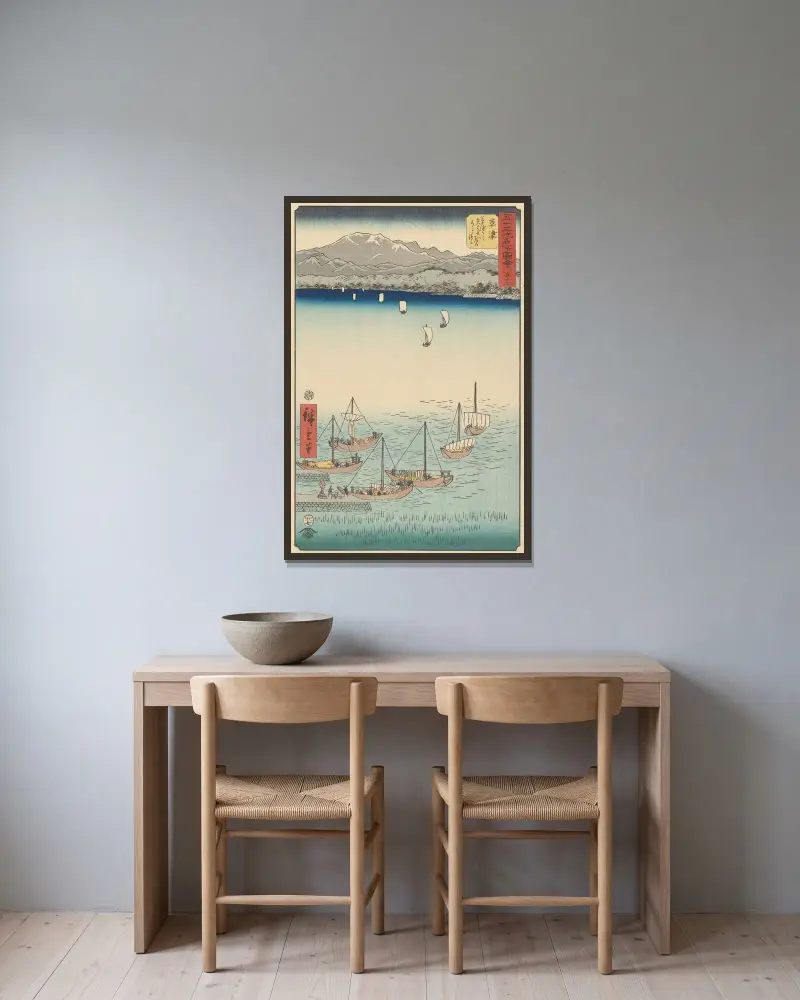 Kusatsu, Utagawa Hiroshige v rámu na stěně