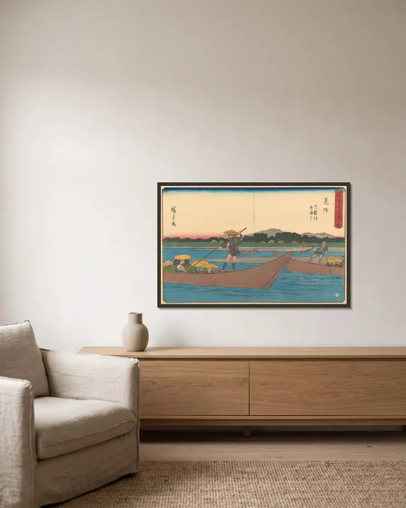 Mitsuke, 1841, Utagawa Hiroshige v rámu na stěně