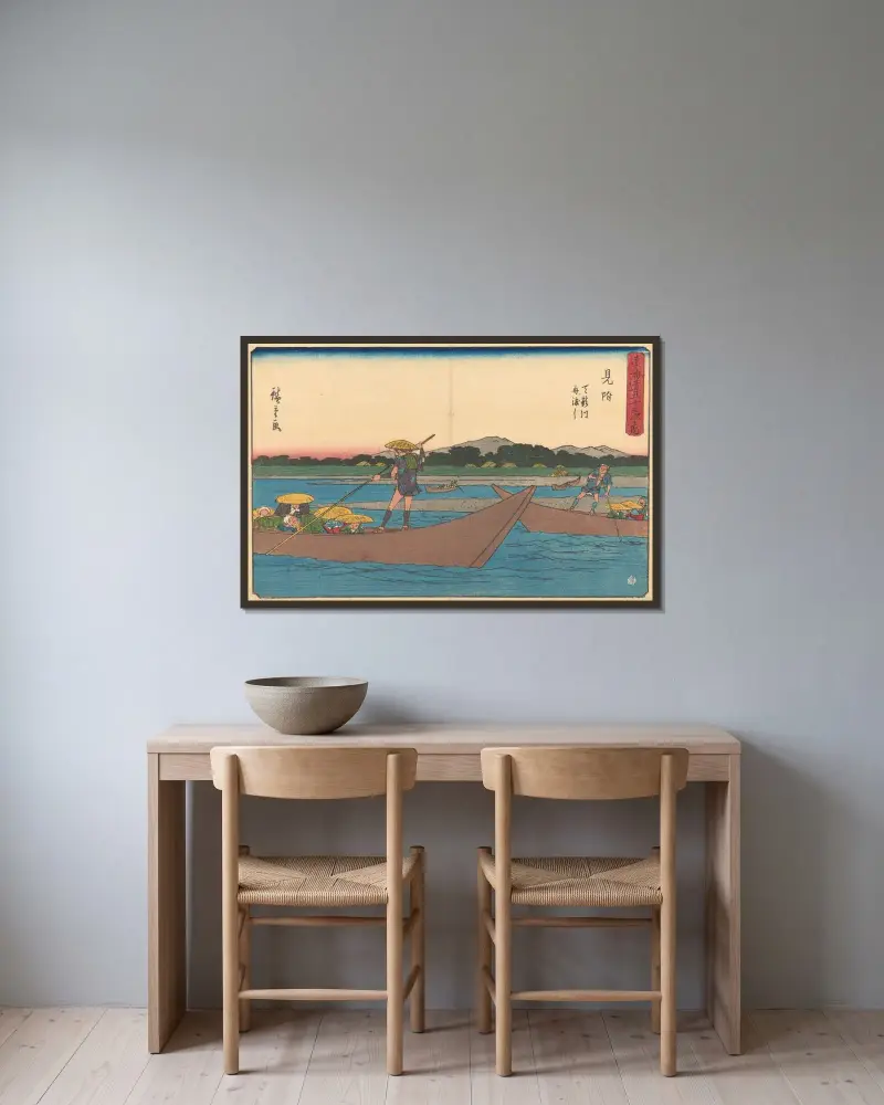 Mitsuke, 1841, Utagawa Hiroshige v rámu na stěně
