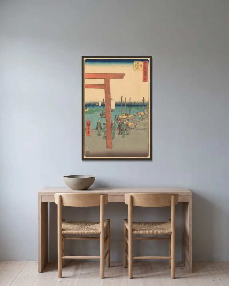Miya, 1855, Utagawa Hiroshige w ramie na ścianie
