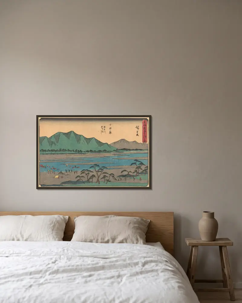Odawara, 1841 von Utagawa Hiroshige gerahmt an einer Wand