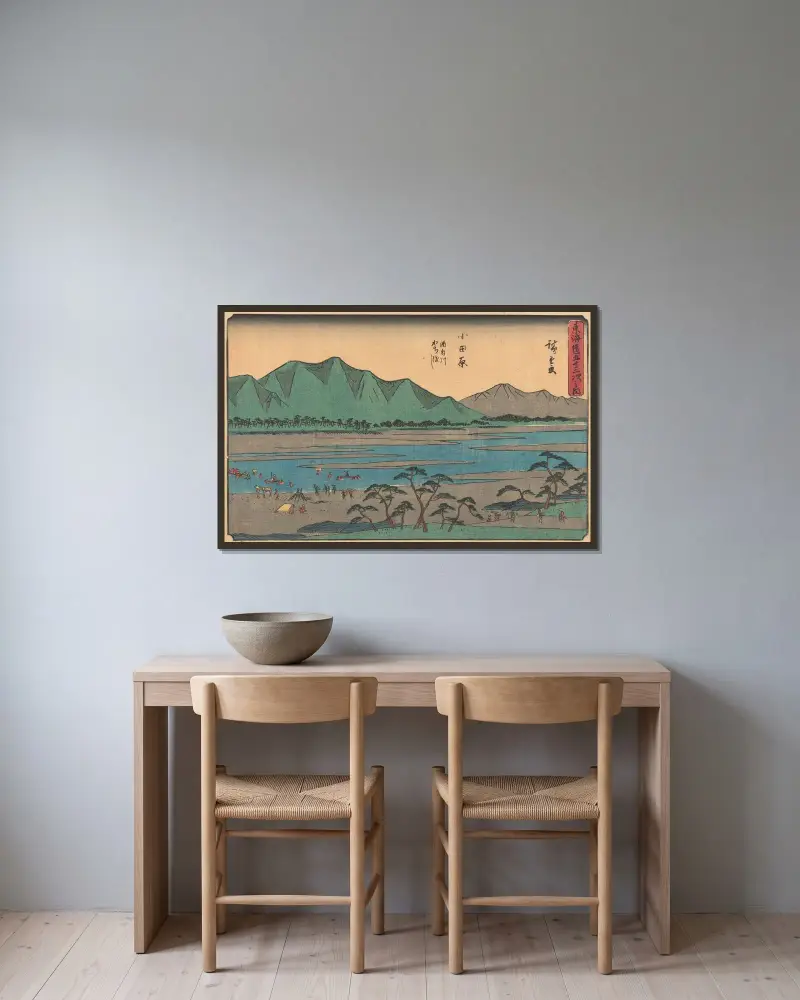 Odawara, 1841 von Utagawa Hiroshige gerahmt an einer Wand