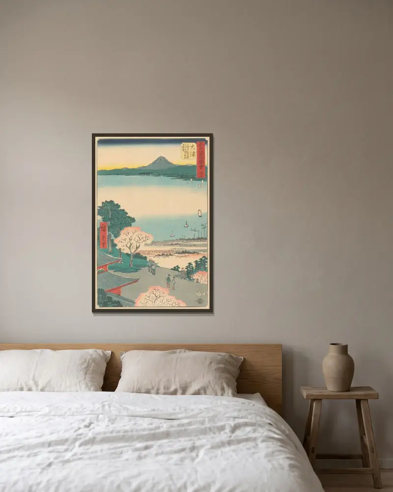 Otsu, 1855, Utagawa Hiroshige v rámu na stěně