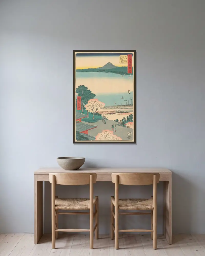 Otsu, 1855, Utagawa Hiroshige v rámu na stěně
