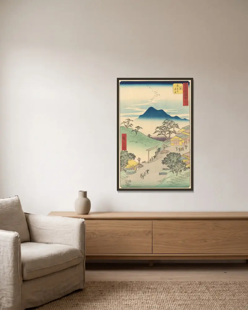 Seki, Utagawa Hiroshige v rámu na stěně
