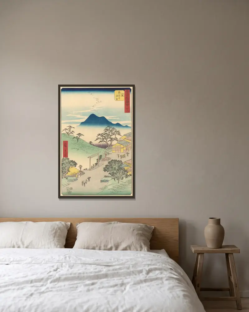 Seki, Utagawa Hiroshige v rámu na stěně