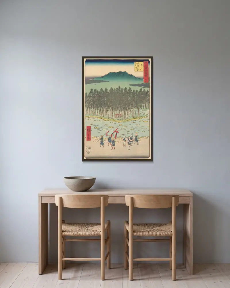 Tsuchiyama, Utagawa Hiroshige w ramie na ścianie