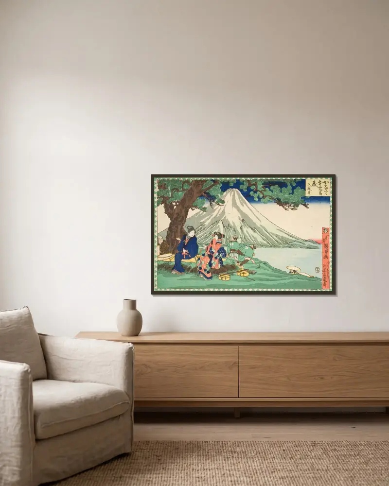 Achter Akt; Reise von Utagawa Kuniyoshi gerahmt an einer Wand