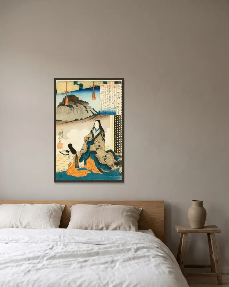Cesarzowa Jitō Tennō, Utagawa Kuniyoshi w ramie na ścianie