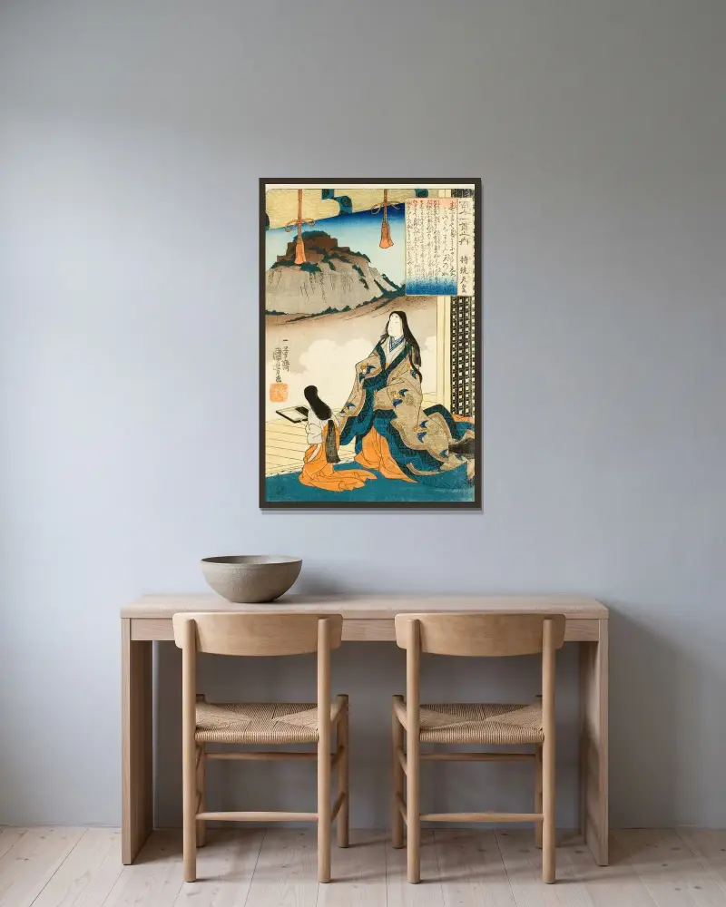 Cesarzowa Jitō Tennō, Utagawa Kuniyoshi w ramie na ścianie