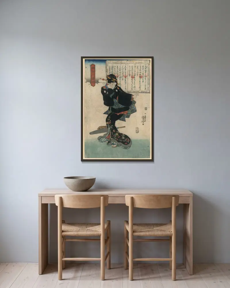 Iči, Utagawa Kuniyoshi v rámu na stěně