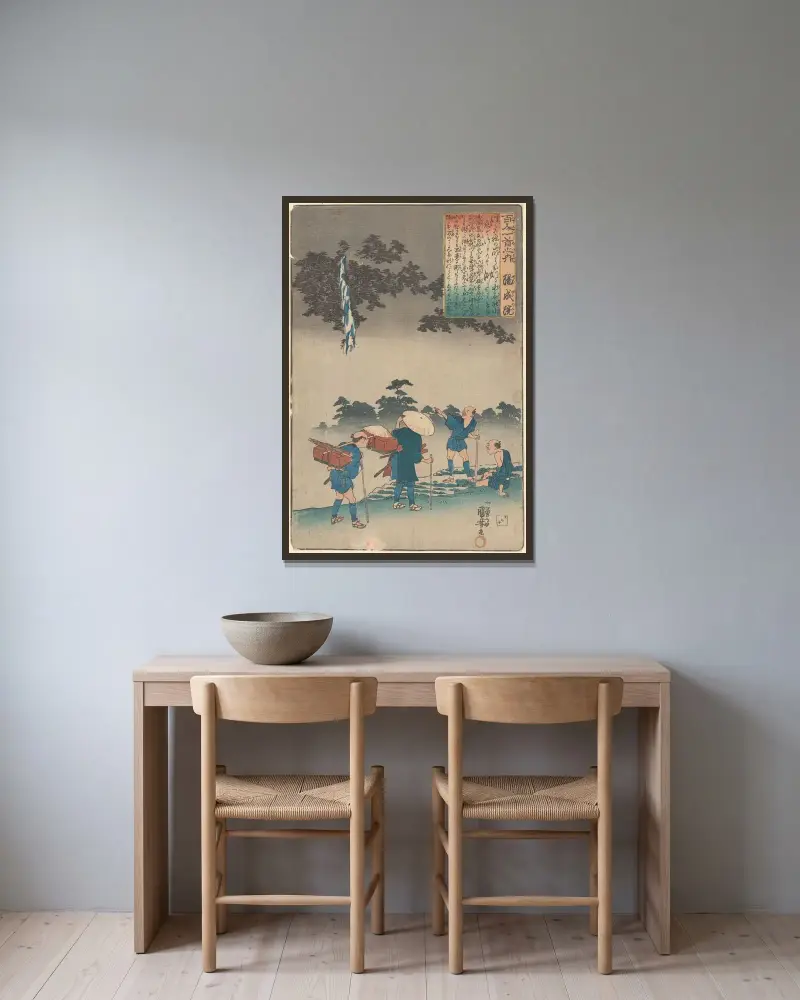 Wodospad nocą, Utagawa Kuniyoshi w ramie na ścianie