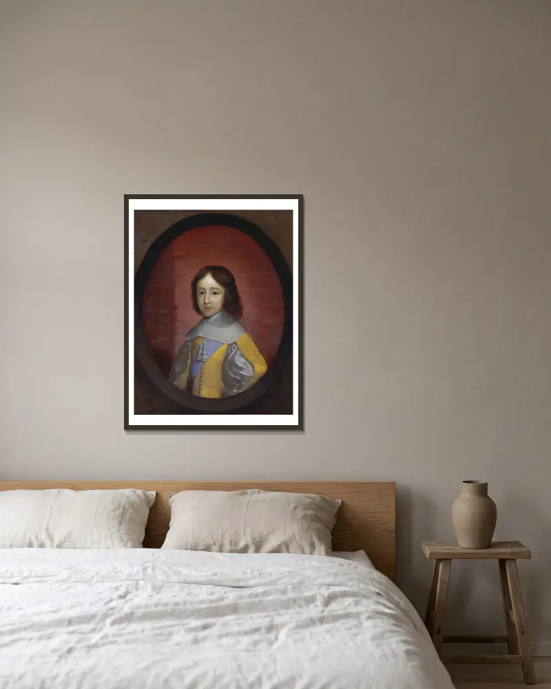 William III, Prince of Orange, as a child av Cornelis Jonson van Ceulen inramad på en vägg