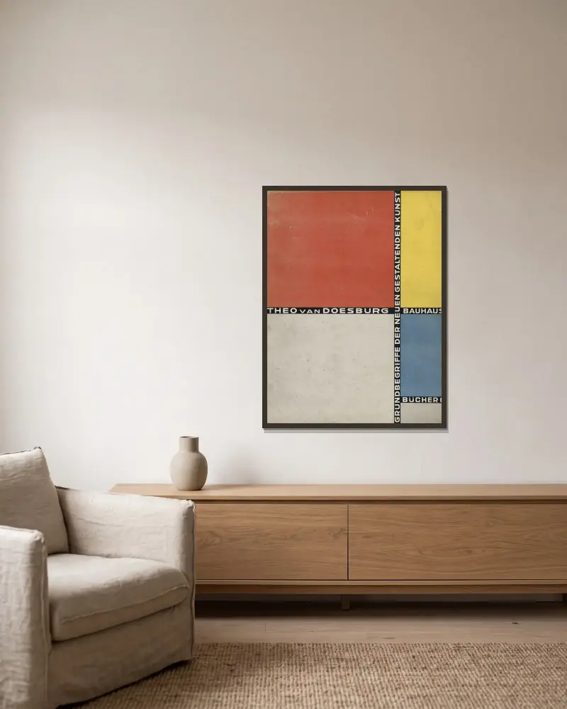 Bauhausbücher 6, Theo van Doesburg v rámu na stěně