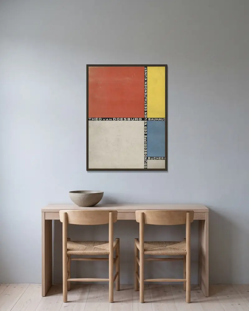 Bauhausbücher 6, Theo van Doesburg v rámu na stěně