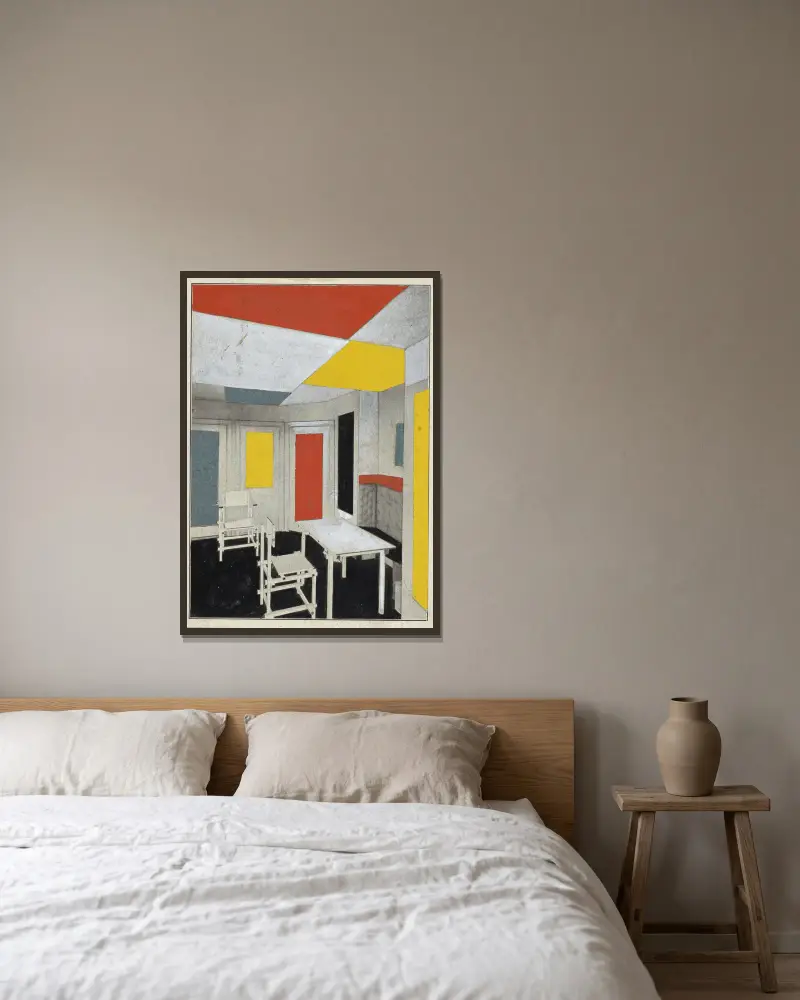 Colour solution av Theo van Doesburg inramad på en vägg