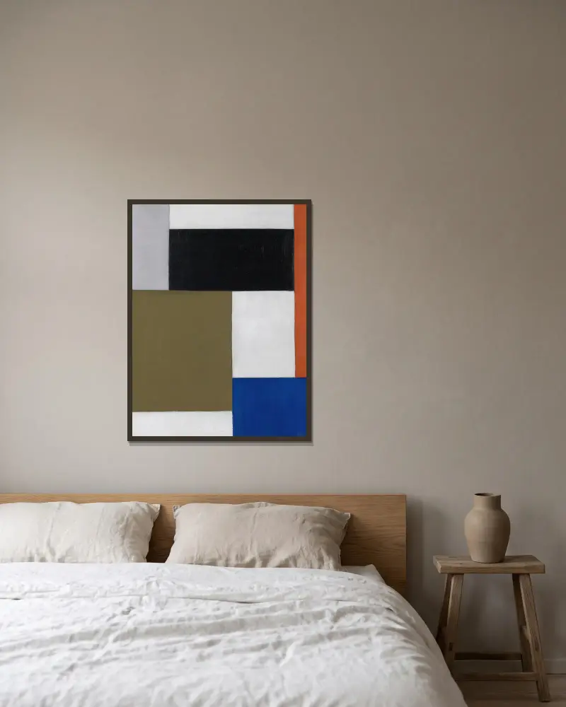 Komposition von Theo van Doesburg gerahmt an einer Wand