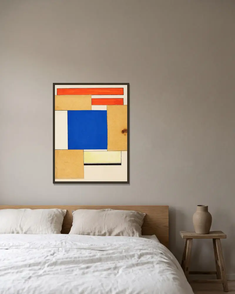L'architecture vivante von Theo van Doesburg gerahmt an einer Wand