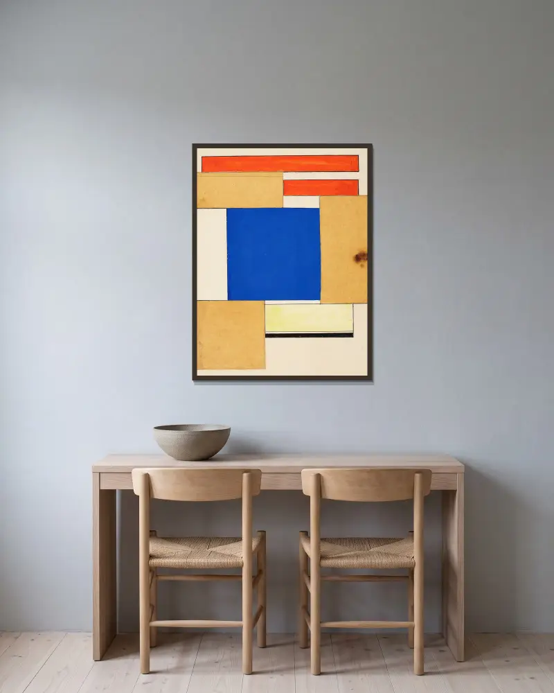 L'architecture vivante von Theo van Doesburg gerahmt an einer Wand